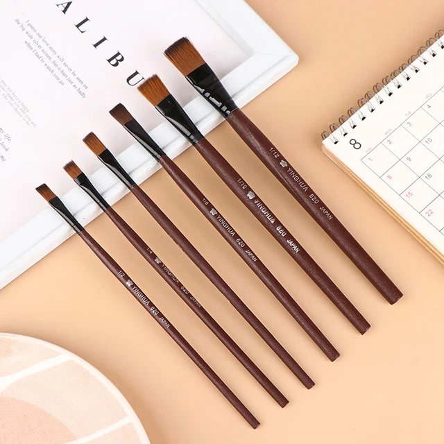 6Pcs/set Artists Brushes Nylon Acrylic Oil Paint Brushes Watercolor Supplies