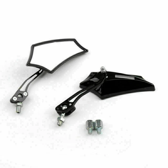 Motocycle Chopper Cruiser Street Dirt Bike Rear View Mirrors 8mm 10mm Black