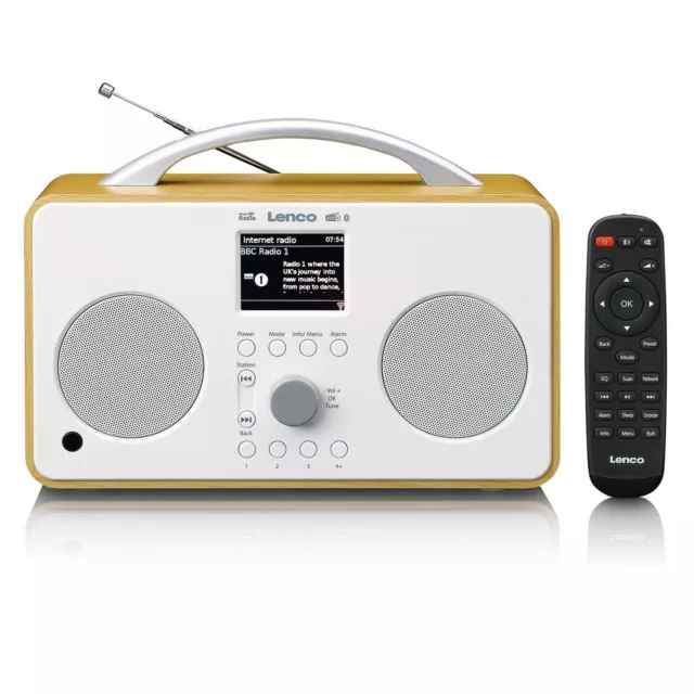 Radio DAB Numérique Fm Bluetooth LCD Réveil RMS Lenco PIR-645WH