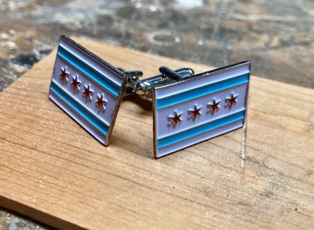 Chicago Flag Cufflinks | Chicago Gifts | Chicago PD
