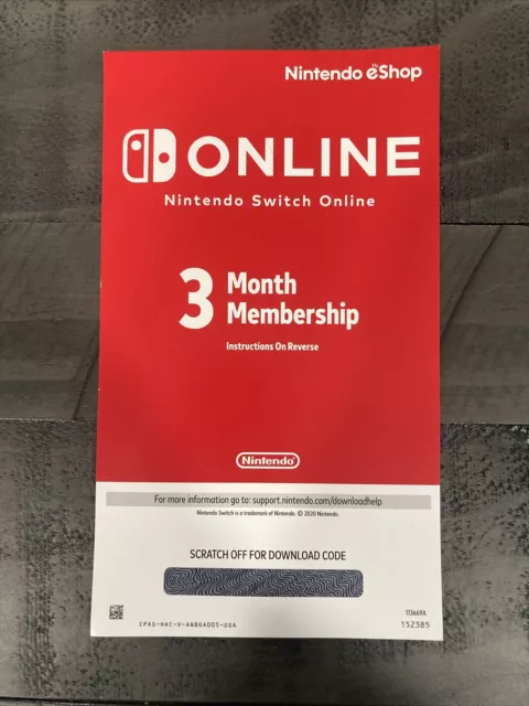 Nintendo Switch Online | 3 Month Membership code - Overnight Delivery!
