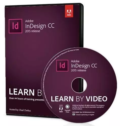 Adobe InDesign CC Learn by Video (2015 release) by Chelius, Chad, NEW Book, FREE