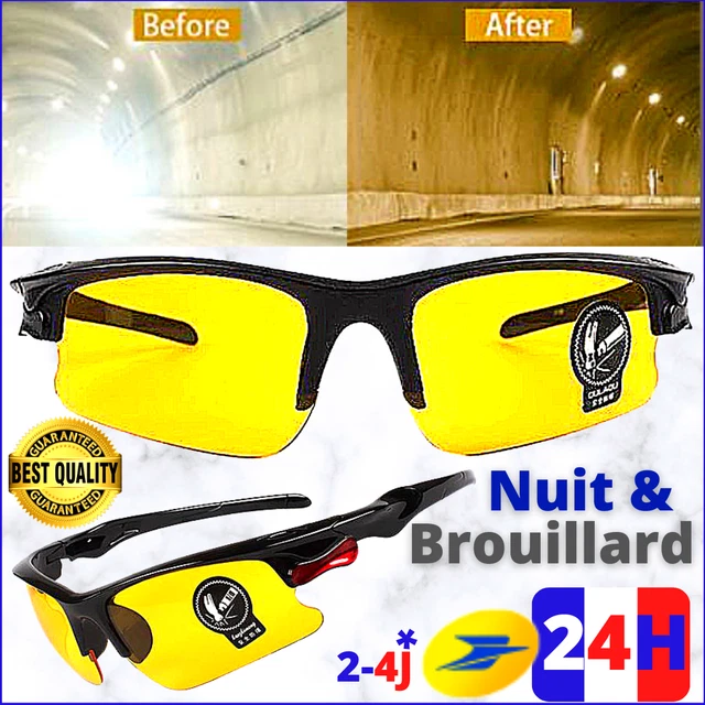 Lunettes sur-lunettes conduite de nuit - Vision nocturne - Anti