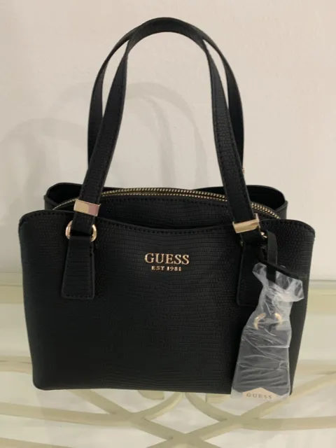 Guess Purse Lyndi Small Triple Compartment Girlfriend Satchel – Black