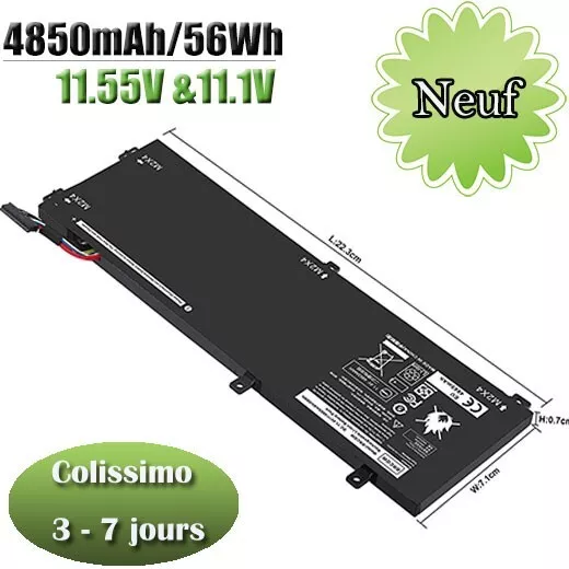 Batterie pour Dell Précision 5510 5520 5530 5540 7501 7501 7591 H5H20 HSH20