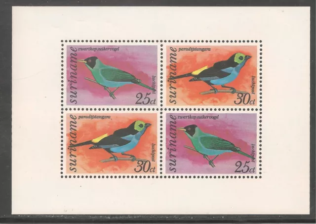 Surinam #C60a (AP7) M/S VF MNH - 1977 25c to 30c Birds of Surinam