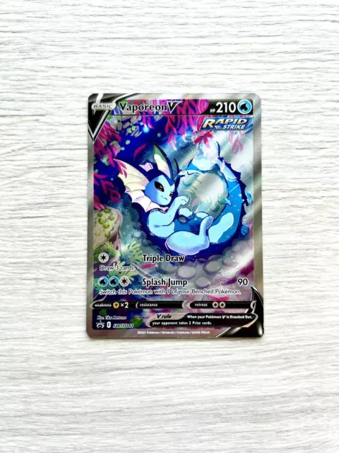 Pokemon Karte Aquana Vaporeon V Black Star Promo Alt Art Full Art Holo SWSH