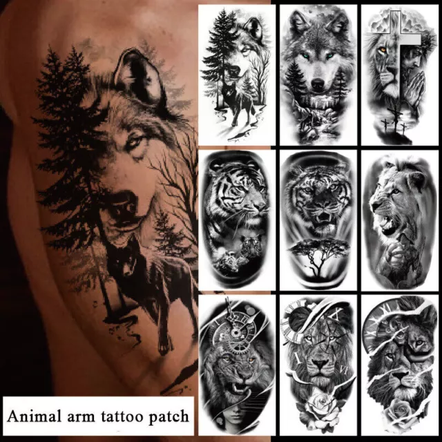 Tatouage temporaire amovible pour femmes et hommes, faux autocollant d'art...