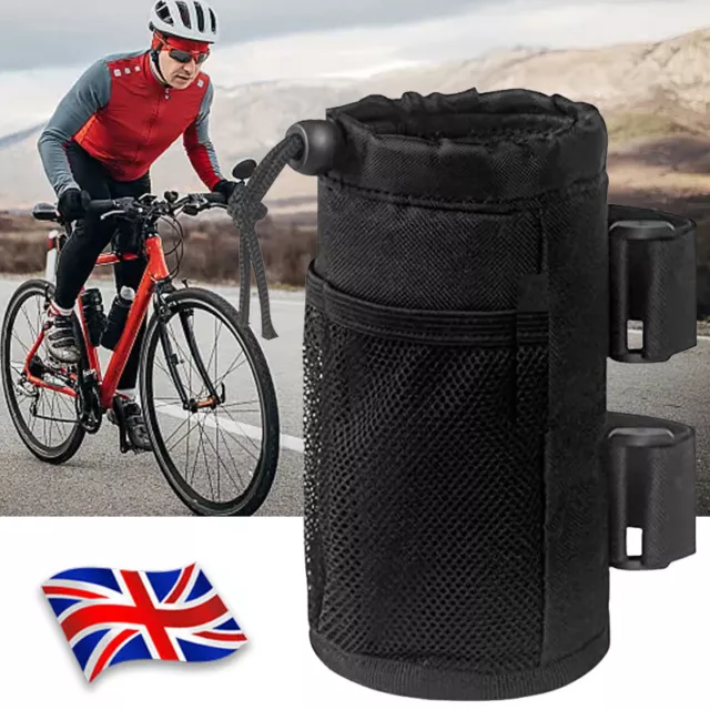 Bike Handlebar Cup Holder Bicycle Water Bottle Drink Holder Insulated Bag -