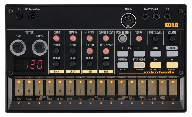 Korg Volca schlägt analoges Modul Tablettop Synthesizer Schwarz UNVOLLSTÄNDIG