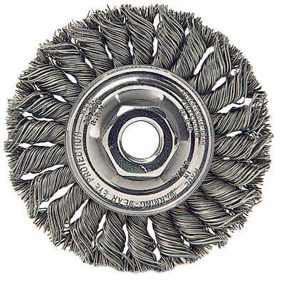 Standard Twist Knot Wire Wheel, 6 in D X 1/2 in W, .023 Steel, 5/8 In-11 Unc Nut
