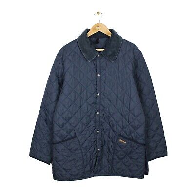 Barbour Mens Blue Quilted Outdoor Country Collared Jacket Coat - Size M
