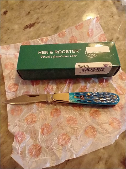 Hen & Rooster knife, Blue Small Barlow, Never Used!! Very nice knife! Solingen!