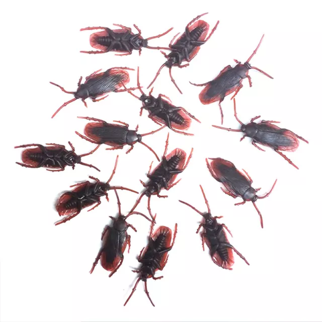 20pcs Lifelike Model Simulation Fake Cockroach Roach Bug Toy Funny Trick J_JY