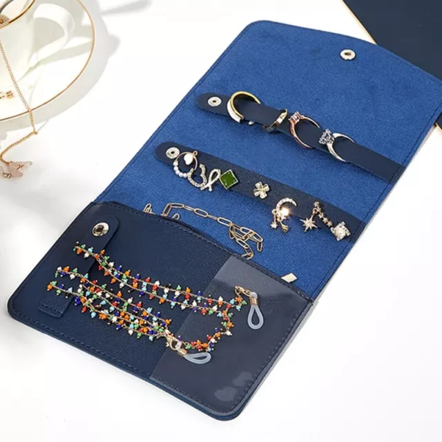 Foldable Lightweight Jewelry Travel for Case Storage Organizer Portable PU Leath 2