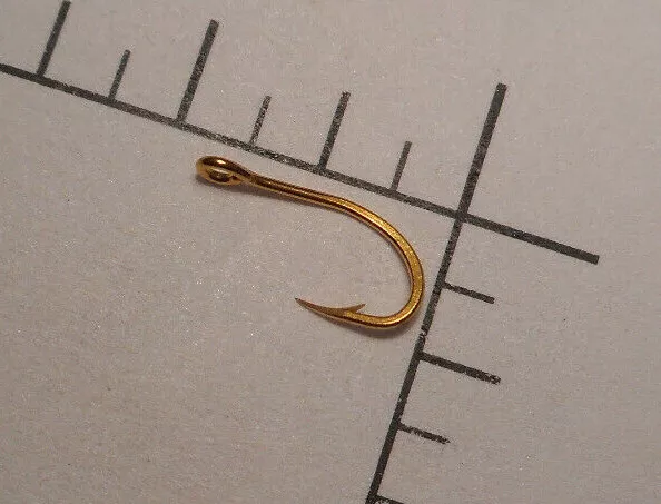 MUSTAD & SON #10 Baitholder Hooks Beak Goldplated Short Fine Wire