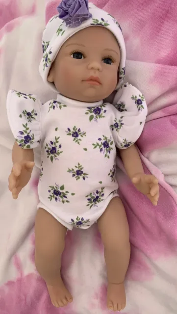 Paradise Galleries Realistic Bitsy Baby Doll by Mayra Garza Vinyl Purp & Blue Ey