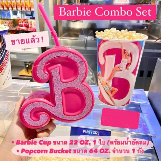 BARBIE MOVIE CUP 2023 New Pink Cinema Theater 22oz Glitter Limited
