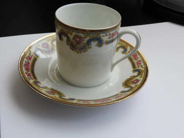 ancienne TASSE A CAFE EXPRESSO MOKA LITRON SA SOUCOUPE PORCELAINE DE LIMOGES UML