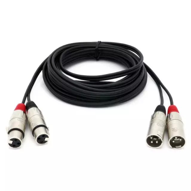 6 m Doppel XLR-Kabel 2 XLR male XLR female Dual Audio-Kabel XLR 3-PIN Stecker 6m