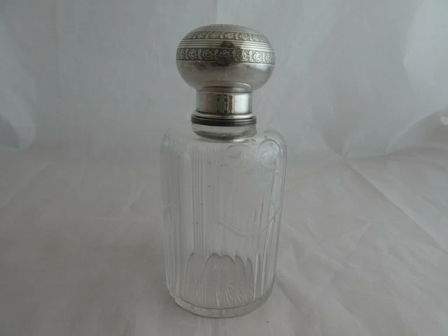 Antica Boccetta Da Toilette Argento Vetro Francese Dal 1838