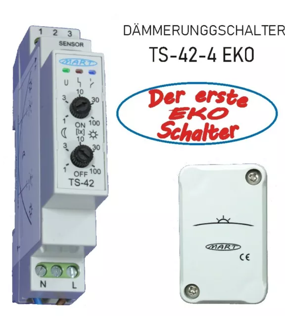 Dämmerungsschalter MART TS-42-4 -EKO Schalter-Morgen/Abend getrennt regelbar SBG