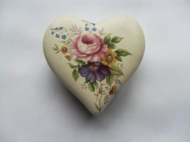 Axe Vale Studio Pottery Devon - Floral Heart Shaped Trinket Box