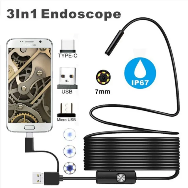 6.5FT Direct Plug To Android Borescope Endoscope Snake Inspection Camera IP67