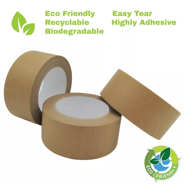 Brown Kraft Paper Tape Packaging Parcel Eco Friendly Recyclable Biodegradable50m