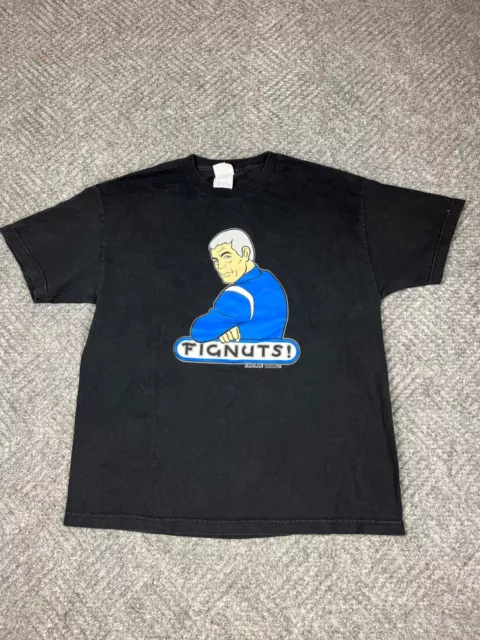 Vintage 2000 SEALAB FIGNUTS Mens T Shirt XL Black Cartoon Network Adult Swim