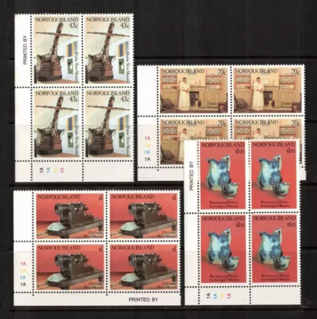 1991 Norfolk Island Integrated Museums Stamps Set of 4 in Block 4 SG 512/5 MUH