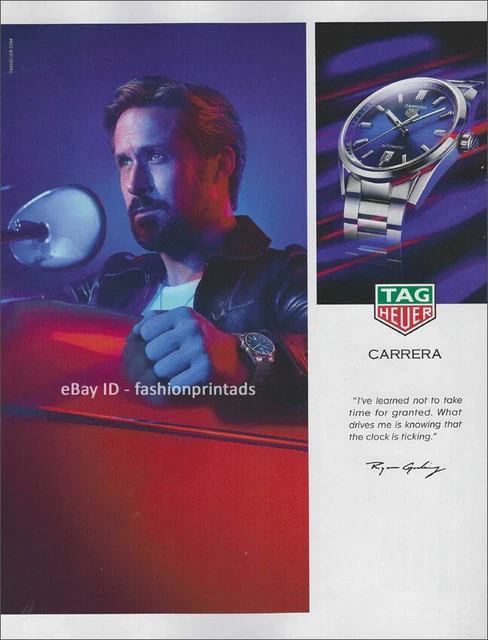 TAG HEUER Carrera 1-Page Magazine PRINT AD 2021 RYAN GOSLING