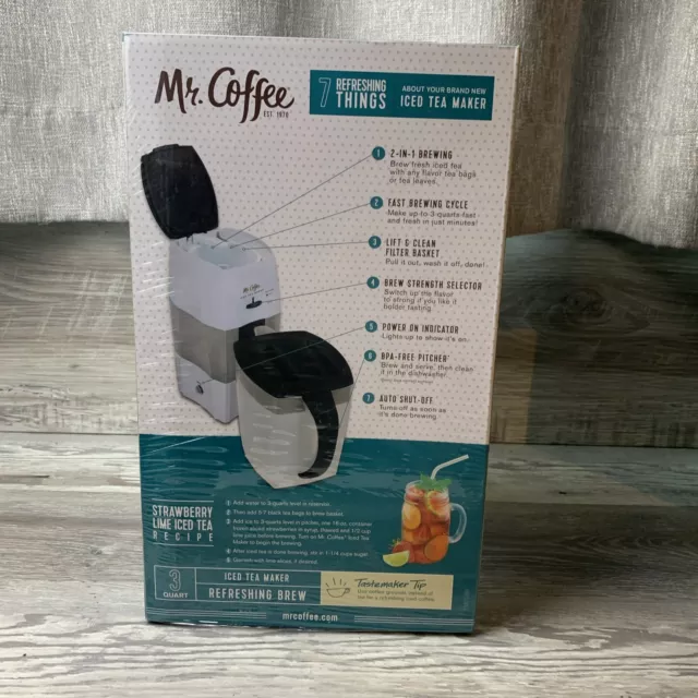 Mr. Coffee TM75BK-1  3 Quart Iced Tea Maker New Factory Sealed