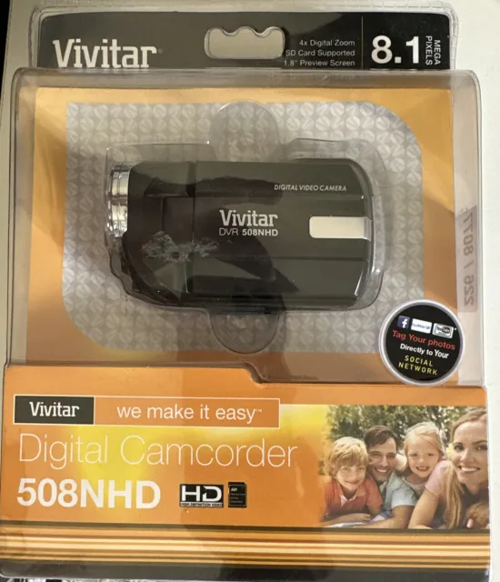 Vivitar 508NHD videocamera digitale nera 8,1 megapixel 4 x zoom digitale - NUOVA/SIGILLATA