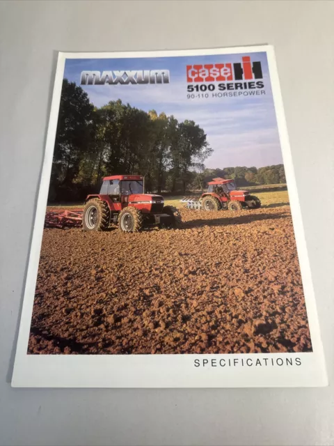 CASE IH MAXXUM 5100 Series Farm Tractor Sales Brochure Leaflet 1990 90-110hp