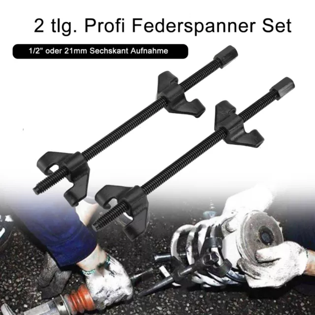 2x Federspanner Montagespanner Spiralfeder Feder Set 380mm Spannweite CR-V Stahl