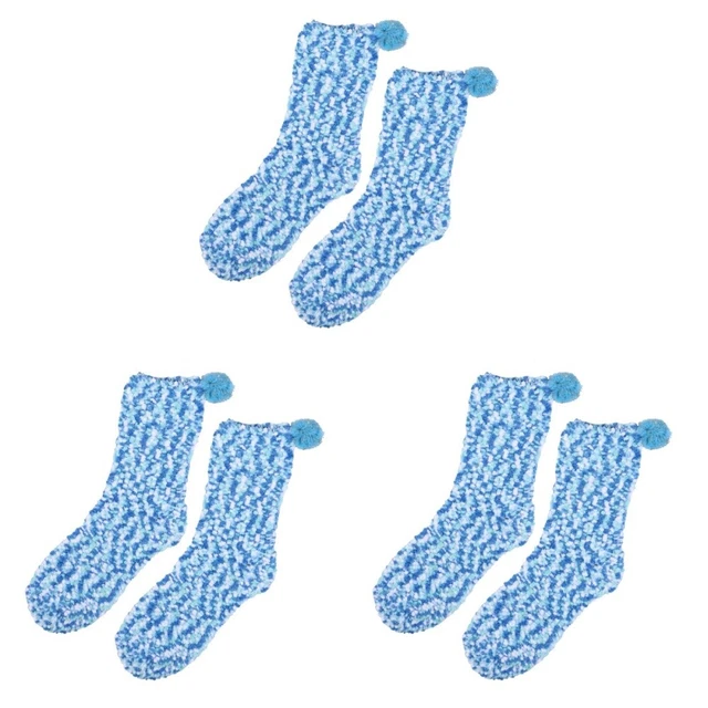 3 pares de calcetines para dormir adorables medias domésticas calcetines gruesos cálidos con caja