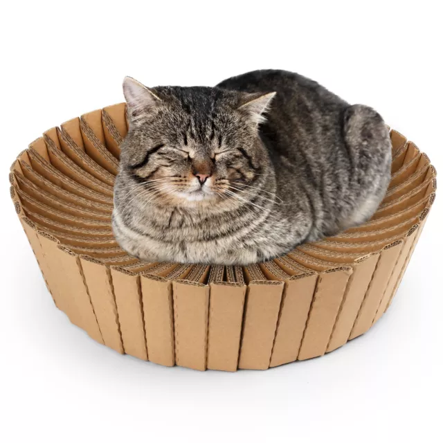Cat Scratcher Cardboard Bed Cat Scratching Post w/ Kitty Catnip Sleeping Lounge