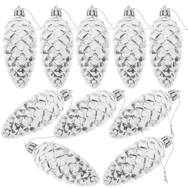 Breloques pendentif pommes de pin, 10 pièces, ornements d'arbre de noël,