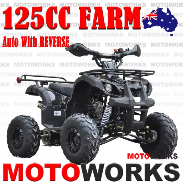 125cc FARM AUTO WITH REVERSE ATV QUAD Dirt Bike Gokart 4 Wheeler Buggy kids blac