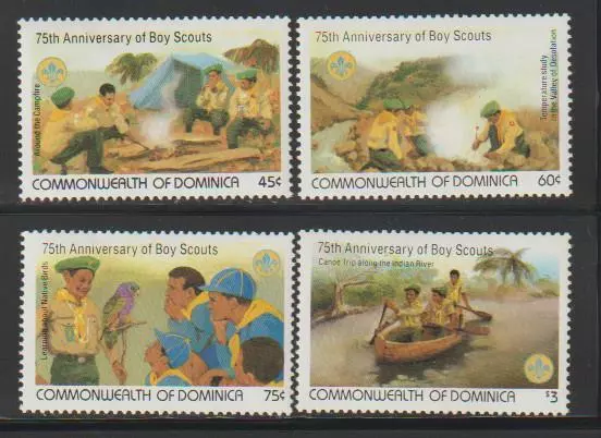 Dominica Stamps 1982 Anniv Boy Scouts Movement Mnh - Misc24-118