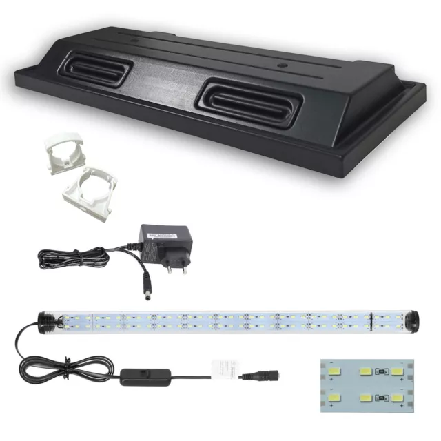 Aquarium Terrarium Couverture 120x40cm 1x LED Tube Double Éclairage Lampe Pont