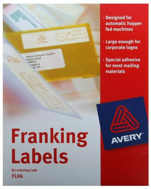 Avery FL04 Franking Labels Self Adhesive 140 x 38mm White 1000 Labels