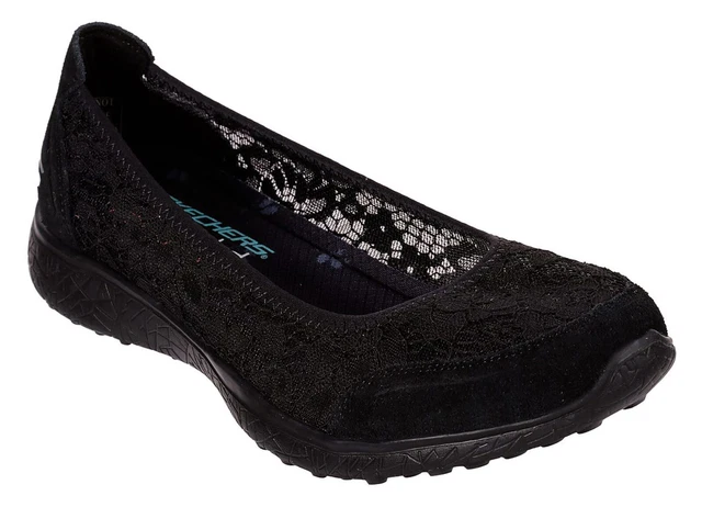 SKECHERS WOMENS TRAINERS Crochet Pumps Microburst On Up Slip On