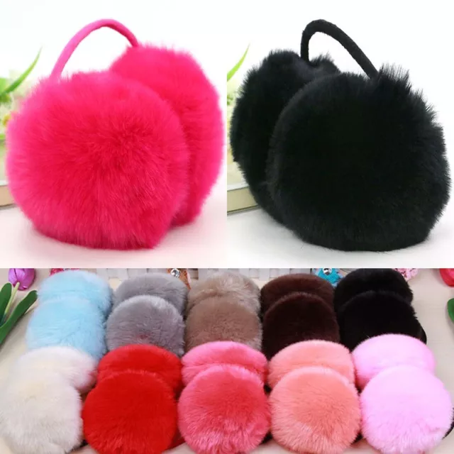 Fluffy Fur Ear Muffs Warmer Winter Warm Thick Plush Behind Head for Women Girls