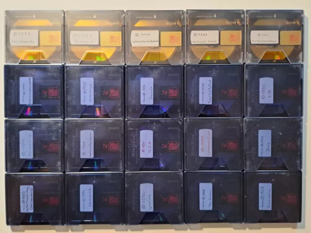 20 MINI DISC’S - 20x SONY - INKL. HÜLLEN - 19x 80 MIN. + 1x 74 MIN.