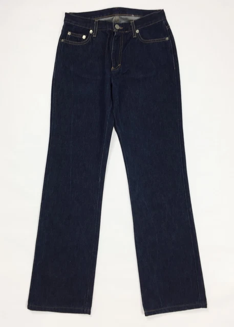 BENETTON JEANS DONNA usato straight fit tg 40 w26 blu scuro gamba