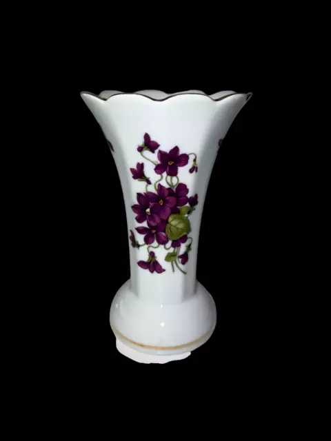 Vintage Bareuther Waldsassen Bavaria Vase Violet Floral Design