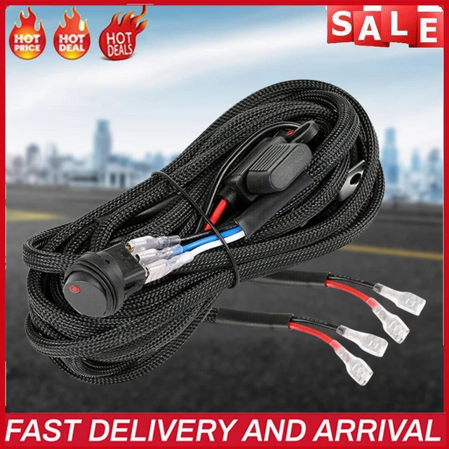 Control Switch Kit Universal Car LED Work Light Bar Wiring Harness Relay Kit