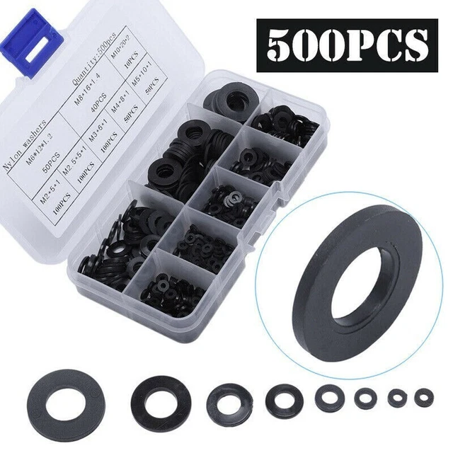 500X Nylon Flachdichtungsschlauch O Ring Dichtungssatz Gummidichtung M2 M10